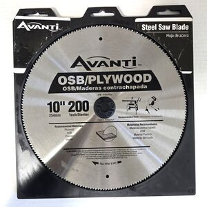 Avanti 10" Circular Saw Blade 200 Teeth Steel OSB Plywood Fine Cut 6000 RPM